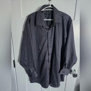 Dark Grey Button Up Mens Dress Shirt